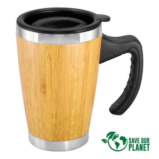 [B64-11] Mug De Bamboo Con Asa Plástica 400CC -[B64]d