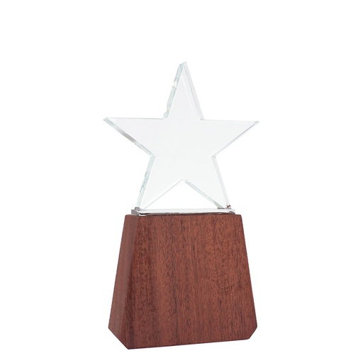 [A78-11] Trofeo De Madera Y Cristal "Lonely Star" -[A78]d