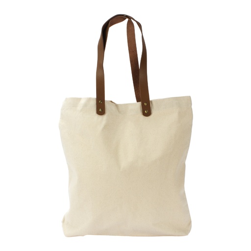 [E54-11] Bolsa De Compras 10OZ Canvas Asas Cuero -[E54]d