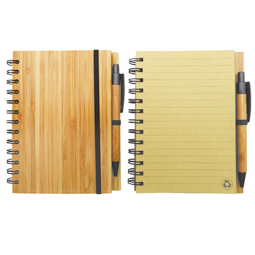 [601060900] Set Cuaderno - Libreta Tapa Bamboo + Bolígrafo N30 -[601060900]b