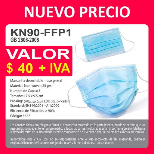 [6030200400] Mascarilla KN90 FFP1 -[6030200400]b