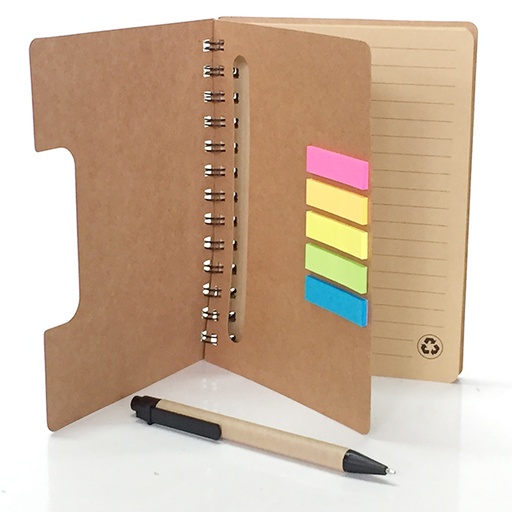 [601060742] Set Cuaderno - Libreta - Memo Set Tapa Cartón + Bolígrafo N20 -[601060742]b