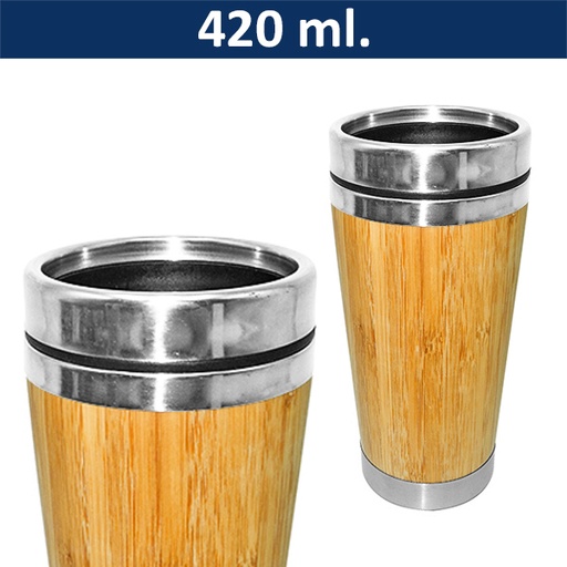[601062801] Mug Tazón Térmico Bamboo / Acero Inoxidable M2 -[601062801]b