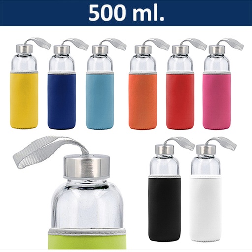 [M28] Botella Vidrio Con Funda -[M28]b
