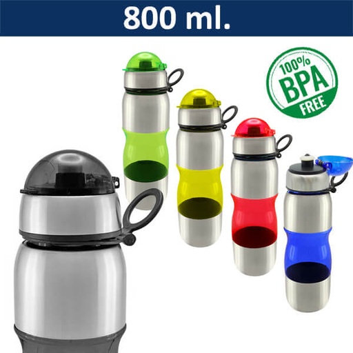 [M25] Botella Plástica + Acero Inoxidable Caramayola Deportivo -[M25]b