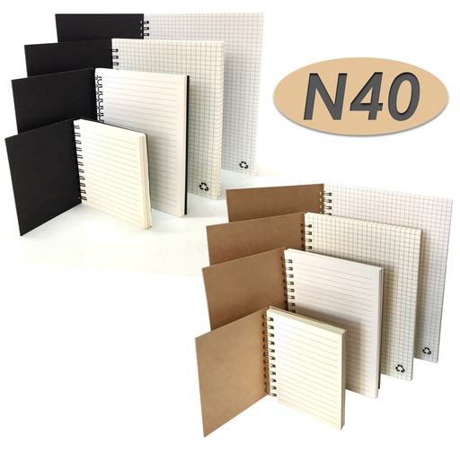 [N40] Cuaderno - Libreta Tapa Cartón Ecológico Compost -[N40]b