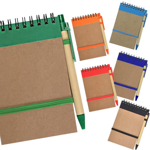 [N36] Set Cuaderno - Libreta Tapa Cartón + Bolígrafo -[N36]b