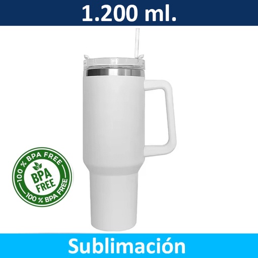 [601063330] Mug Tazón Acero Inoxidable Térmico Blanco Sublimacion -[M43]b