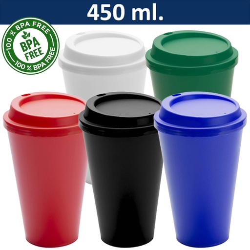 Vaso Plástico Reutilizable Con Tapa -[M30]b