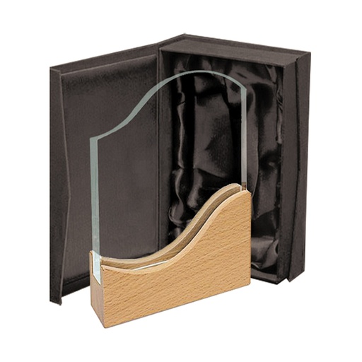 [BLAS 26] Galvano Cristal Base De Madera Blas 26 -[CRISTALBLAS26]b