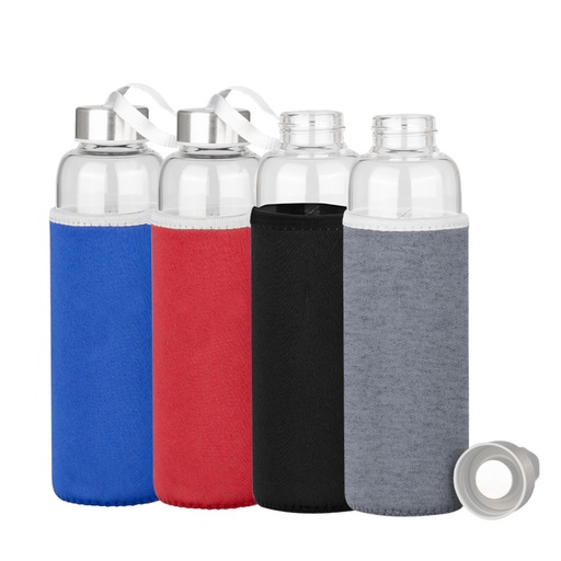 [M51] Botella De Vidrio Borosilicato Con Funda De Neopreno 580CC -[M51]d