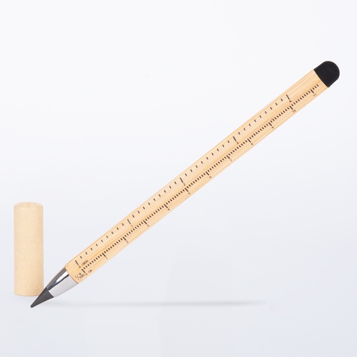 Lápiz De Bamboo Con Punta Tungsteno, Puntero Touch-Screen Y Regla De Medir -[B77]d