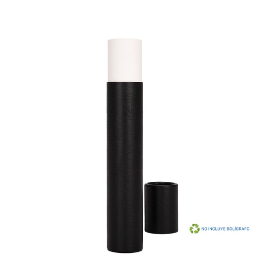 Tubo Porta-Lápiz O Bolígrafo, En Cartón Forrado Negro. -[F33]d