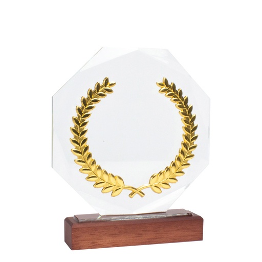 Trofeo Galvano De Madera, Cristal Y Acero "Phelps" -[A84]d