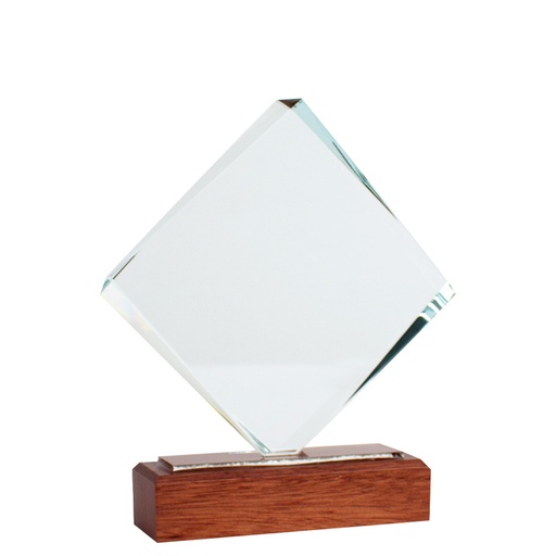 Trofeo Galvano De Madera Y Cristal "Fischer" -[A83]d