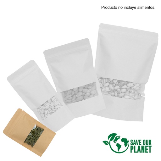 Bolsa Doypack 80ML De Papel Kraft, Para Alimentos -[F15]d