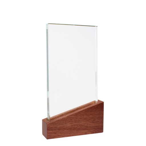 Trofeo Galvano De Madera Y Cristal "Lido" -[A73]d