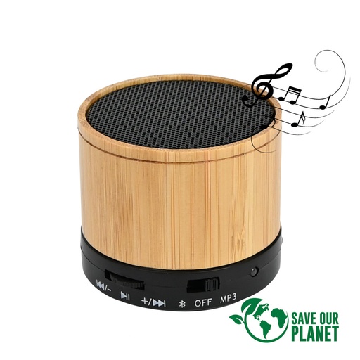 Parlante Altavoz Bluetooth De Bamboo "WAVE" -[B94]d