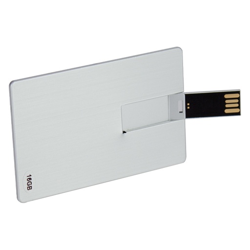 Usb Pendrive 16GB Credit Card Plateado. -[U3]d