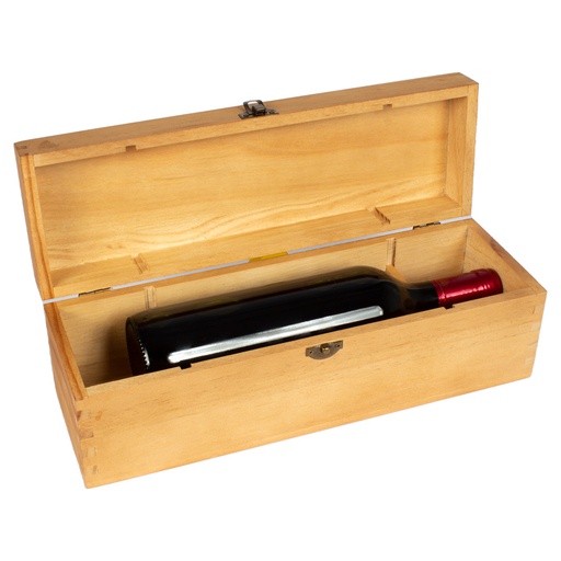 Caja De Madera Natural Para Vino -[W18]d
