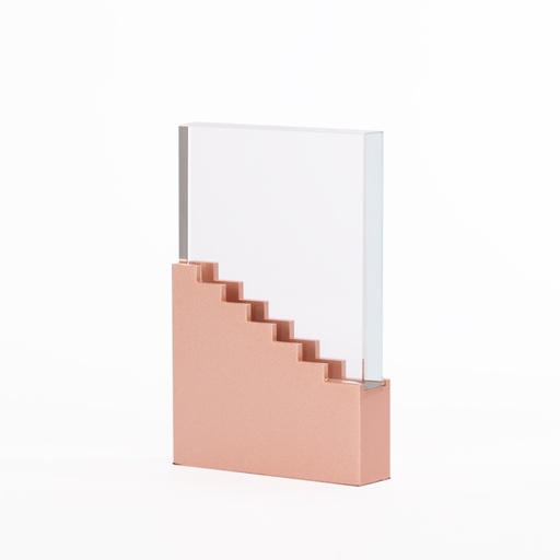 Trofeo De Acero Encobrizado Y Cristal "Ladder" -[A99]d
