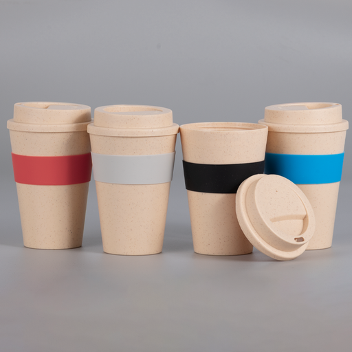 Mug Eco Cup "WHEAT STRAW" 355CC Con Banda Silicona -[M172]d