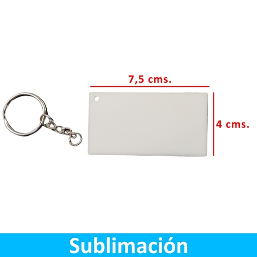 [591074141] Llavero Acrílico Sublimable Rectangular NI25 Blanco -[591074141]b