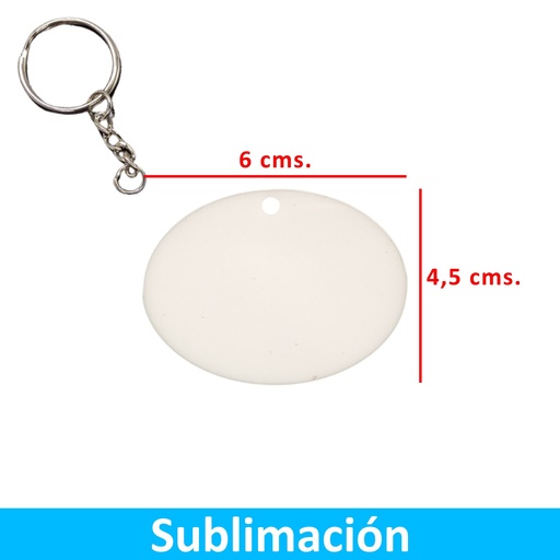 [591074142] Llavero Acrílico Sublimable Ovalado NI30 Blanco -[591074142]b
