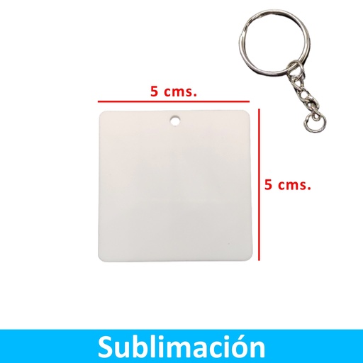 [591074144] Llavero Acrílico Sublimable Cuadrado NI40 Blanco -[591074144]b