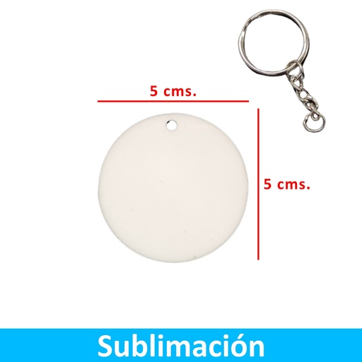 [591074145] Llavero Acrílico Sublimable Redondo NI45 Blanco -[591074145]b