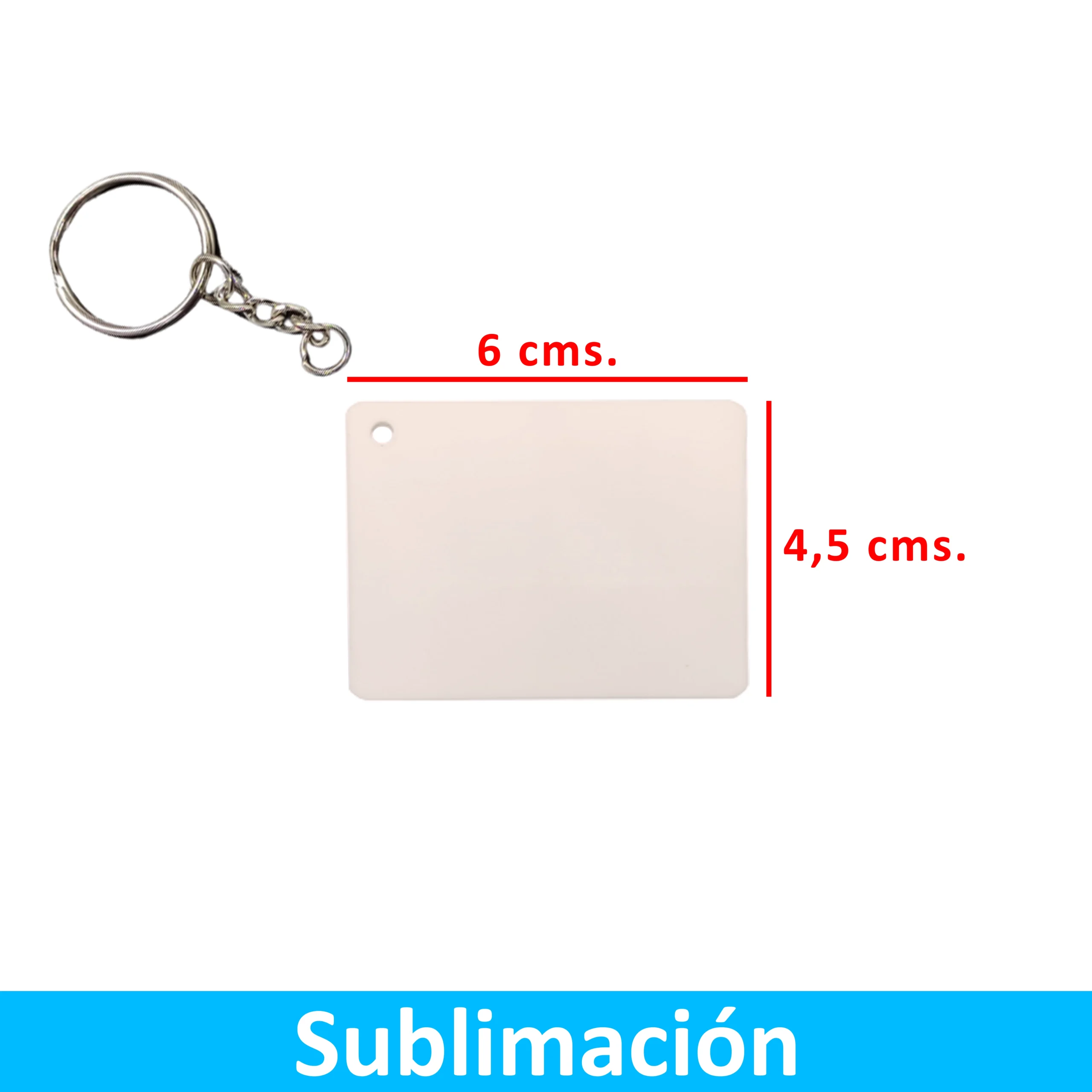 [591074146] Llavero Acrílico Sublimable Rectangular NI50 Blanco -[591074146]b