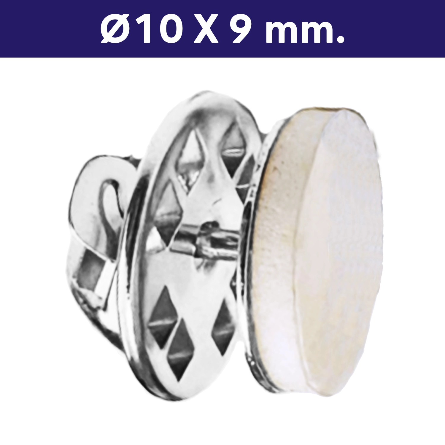 [591080226] Soporte Piocha Con Cierre Mariposa+pegamento SOMA01 Plateado -[591080226]b