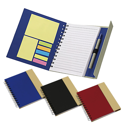 Set Cuaderno - Libreta - Memo Set Tapa Cartón + Bolígrafo -[N51]b