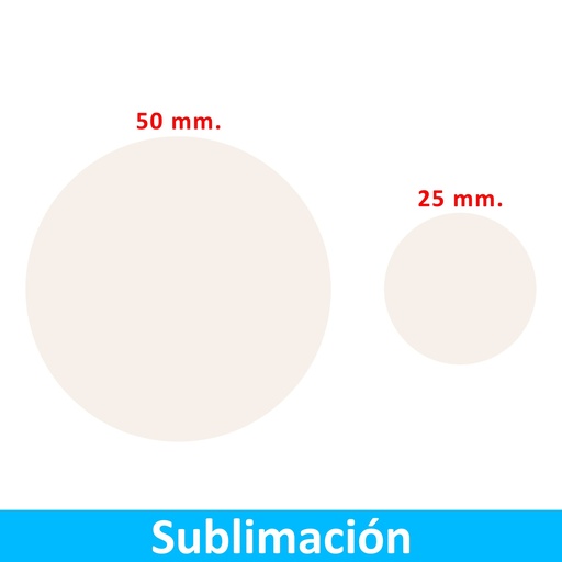 Sello O Disco Metálicos Sublimables 25MM. Y 50MM. Blanco -[SELLOSUBLIMABLE]b